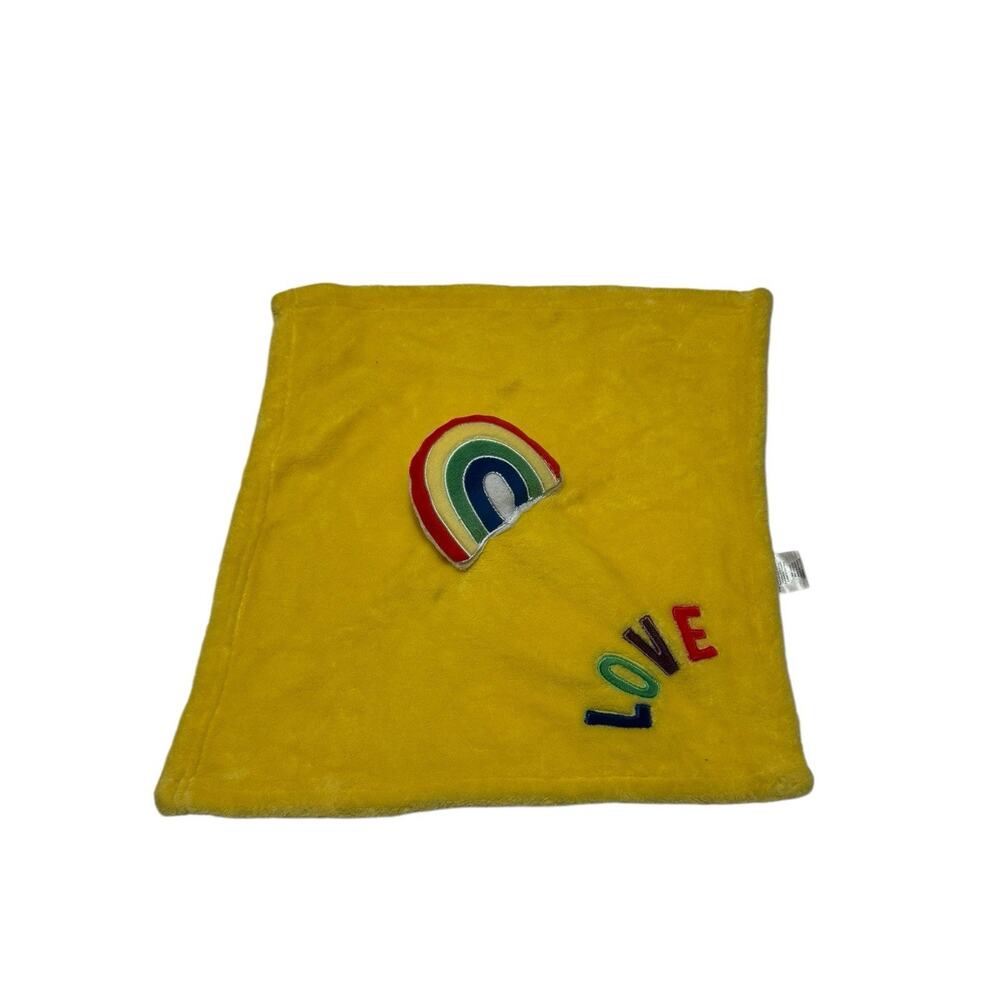 Chick Pea Rainbow Love Baby Lovey Yellow Security Blanket Pride Plush 13”x13”